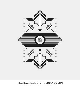 Futuristic design element on white background. Black and white colors. Useful as poster or print.