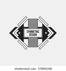 Futuristic design element on white background. Black and white colors. Useful as poster or print.