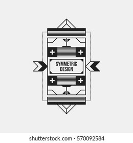 Futuristic design element on white background. Black and white colors. Useful as poster or print.
