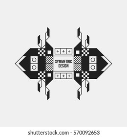 Futuristic design element on white background. Black and white colors. Useful as poster or print.