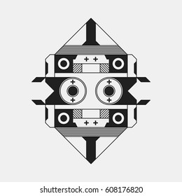 Futuristic design element on white background. Useful as poster or print.