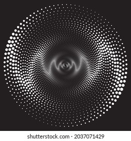 Elemento de diseño futurista, adorno. Patrón espiral. Ilustración del vector