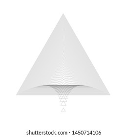 Futuristic design element triangles geometric structure vector drawing black lines isolated on white 3d perspective art graphic 