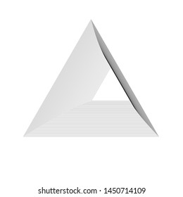 Futuristic design element triangles geometric structure vector drawing black lines isolated on white 3d perspective art graphic 