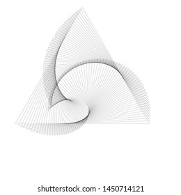 Futuristic design element triangles geometric structure vector drawing black lines isolated on white 3d perspective art graphic 