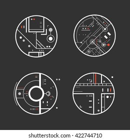 Futuristic design elements.