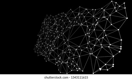 Futuristic design elements digital wires transformation, black background
