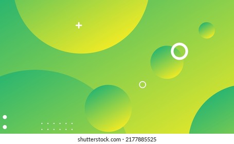 Futuristic design green background.  Fluid shapes composition with trendy gradients. Abstract background shape compositions. Vector illustrations