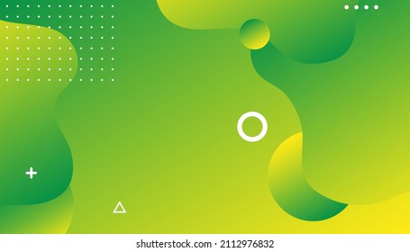 Futuristic design green background.   Gradient abstract banner with flowing liquid shapes. Template for the design of a website landing page or background