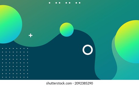 Futuristic design green background.  modern fluid shapes. Dynamical abstract gradient flowing forms 