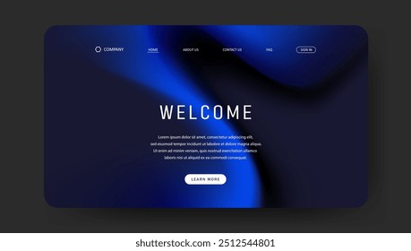 futuristic design of landing page. abstract gradient mesh website design