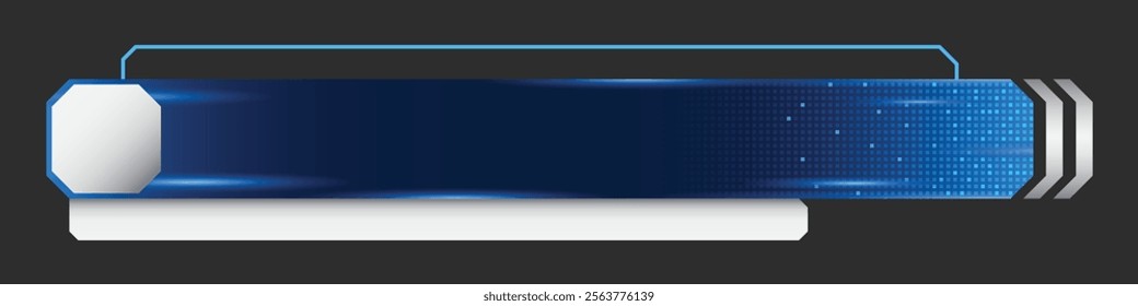 Futuristic design lower third banner. Broadcast news lower third banner template design. Lower third bar template for breaking news. Video headline title
