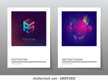 Futuristic design posters with abstract elements and gradients. Applicable for album covers, film placards, music posters, dj flyers and banner designs