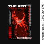 Futuristic design red spider nebula For Tshirt, Streetwear, and poster