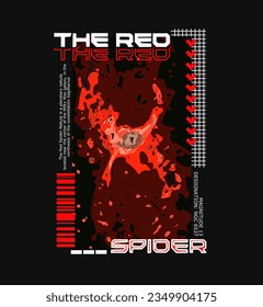 Futuristic design red spider nebula For Tshirt, Streetwear, and poster