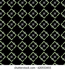 Futuristic design, rhombus, green figures
