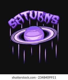 Futuristic design saturn planet For Tshirt, Streetwear, and poster