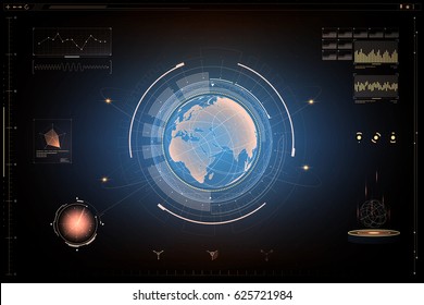 futuristic. design of  futuristic sci-fi interface in earth concept.vector illustration