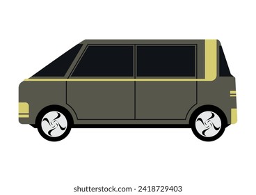 Diseño futurista de la camioneta. Ilustración vectorial del vehículo eléctrico con concepto inteligente.