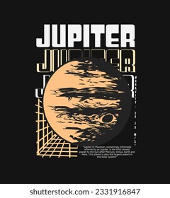 Futuristic Design Vector Jupiter For t-shirt, hoodie, streetwear, poster, and other