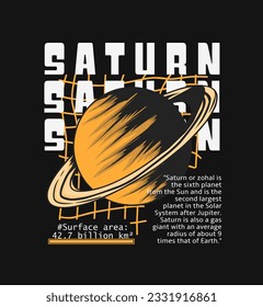 Futuristic Design Vector Saturn For t-shirt, hoodie, streetwear, poster, and other