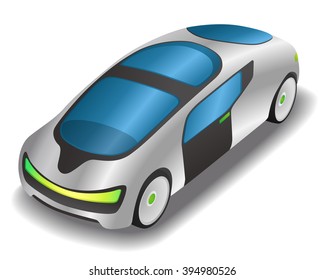 Futuristic Design Vehicle, Future Automobile, Concept Car, Vector Illustration