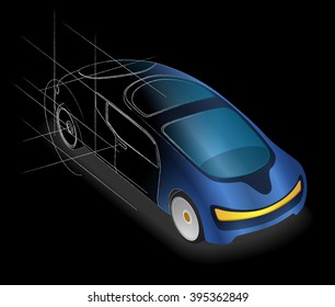 futuristic design vehicle, future car, vector illustration