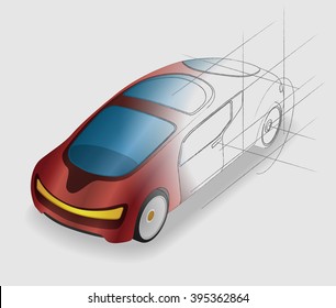 futuristic design vehicle, future car, vector illustration