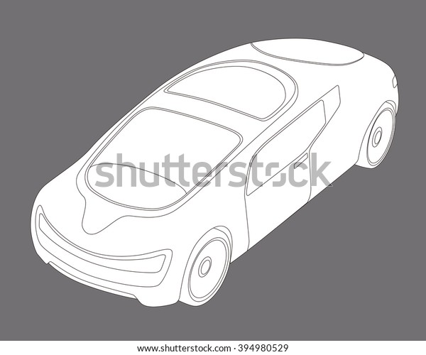 futuristic design vehicle, future car, line\
drawing\
illustration