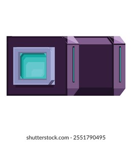 Futuristic device with glowing screen and side panels, suggesting advanced technology and innovation