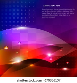 Futuristic Digital Abstract Background with Shiny Water Drops. 3D Vector Illustration