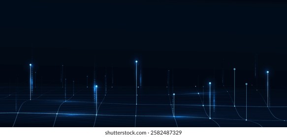 Futuristic digital AI circuit board background. Technology connected blue lines withThe cyber innovation background for technology articles or presentation business