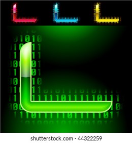 Futuristic digital alphabet. With transparency effect.