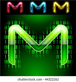 Futuristic digital alphabet. With transparency effect.
