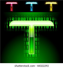 Futuristic digital alphabet. With transparency effect.
