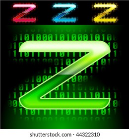 Futuristic digital alphabet. With transparency effect.