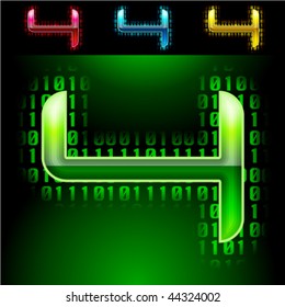 Futuristic digital alphabet. With transparency effect.