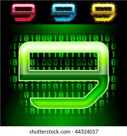 Futuristic digital alphabet. With transparency effect.