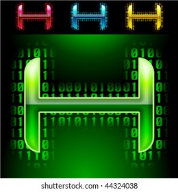 Futuristic digital alphabet. With transparency effect.
