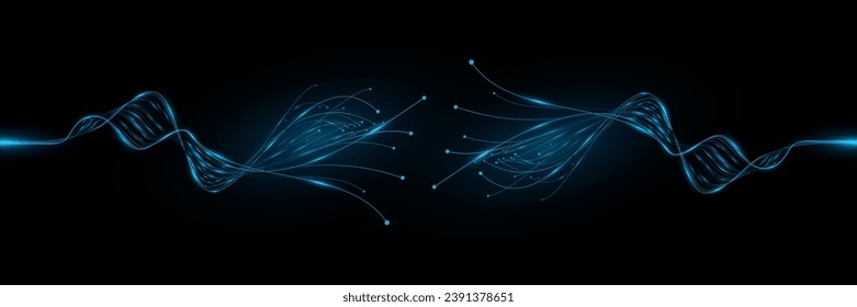 Futuristic digital background with glowing neural connectors analyze big data. Neural network. Vector illustration. EPS 10.
