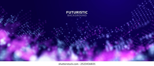 Futuristischer digitaler Hintergrund mit LED-Partikeln. Technologischer Hintergrund. Vektorgrafik.