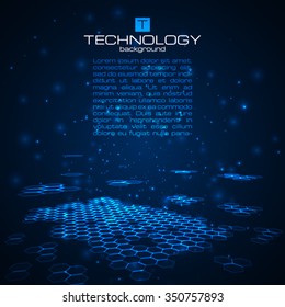 Futuristic digital background with space for your text. Technology illustration for your business/science/technology artwork. Vector design element.