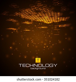 Futuristic digital background with space for your text. Technology illustration for your business/science/technology artwork. Vector design element.