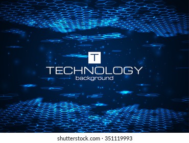 Futuristic digital background with space for your text. Technology illustration for your business/science/technology artwork. Vector design element.