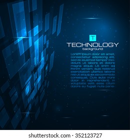 Futuristic digital background with space for your text. Technology illustration for your business/science/technology artwork. Vector design element.
