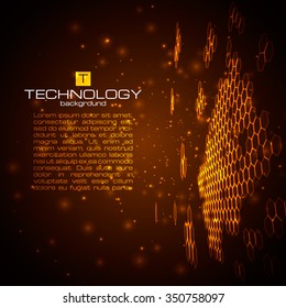 Futuristic digital background. Technology illustration for your business/science/technology artwork. Vector design element.
