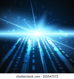 Futuristic digital background. Technology illustration for your business/science/technology artwork. Vector design element. Future road concept.