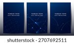 Futuristic digital blue line technology poster set, glowing lines innovation and connection network background for tech event poster or presentation product business