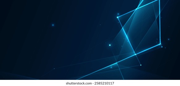 Futuristic digital blue line technology background, glowing lines innovation and connection network background for tech event poster or presentation product business