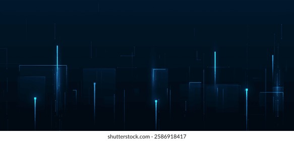 Futuristic digital blue line technology background, glowing lines innovation and connection network background for tech event poster or presentation product business